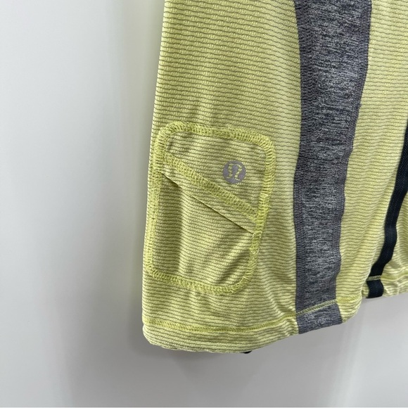 Lululemon Tech Top Yellow Short Puff Sleeve Running Activewear Cinch Waist - Picture 4 of 6